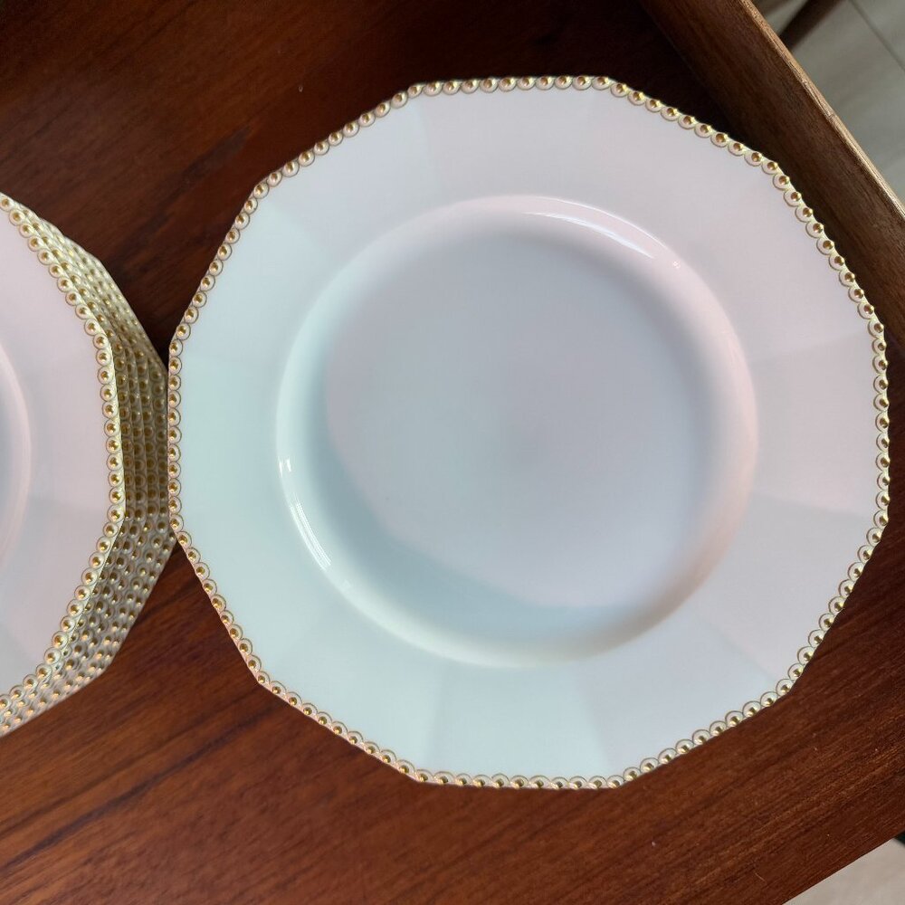 Nymphenburg white and gold Perl porcelain cake plates